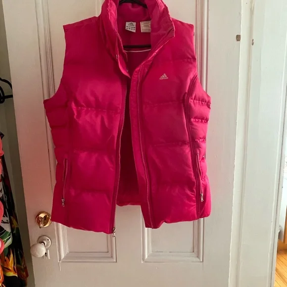 (NEW)adidas Hot Pink Down Puffer Vest - Picture 12 of 16